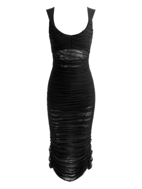 Alice + Olivia RENEE SHEER MIDI DRESS