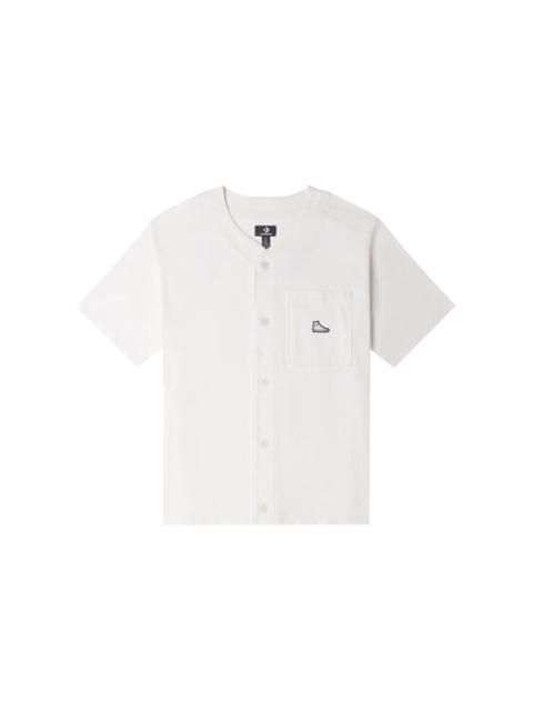 Converse Converse Chuck Taylor Logo Button-Up T-Shirt 'White' 10024736-A02