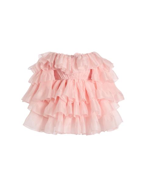 GIAMBATTISTA VALLI Ruffled Organza Mini Dress light pink