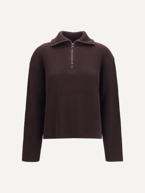 courrèges Ribbed zip Sweater