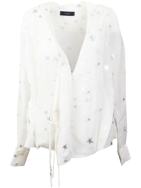AMIRI star-print wrap blouse