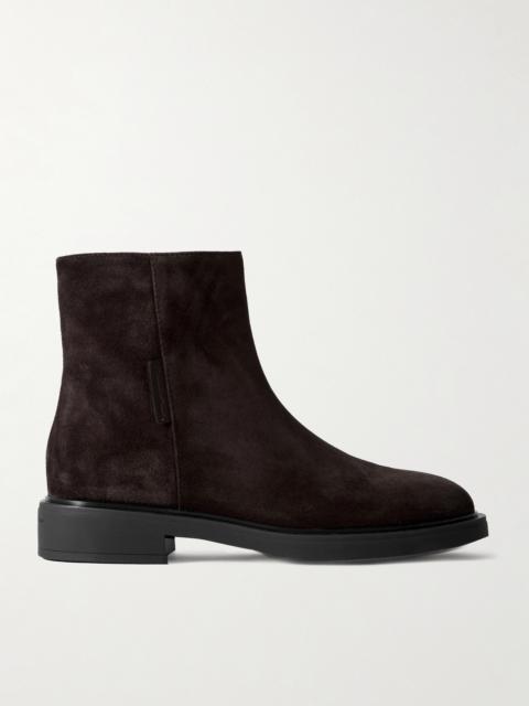 Gianvito Rossi Lexington 20 Leather-trimmed Suede Ankle Boots