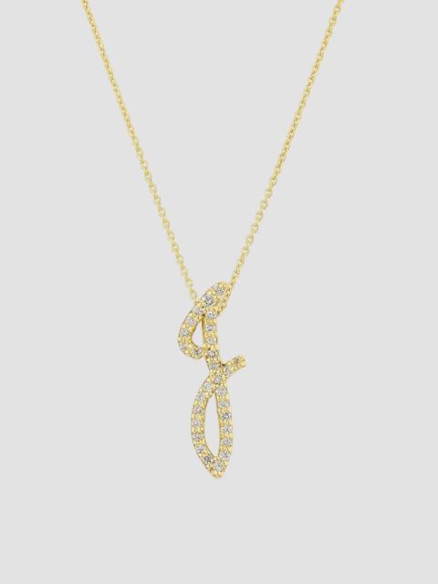ROBERTO COIN Women's Tiny Treasures Script Initial 18K Yellow Gold, Ruby & 0.24-0.34 TCW Diamond Pendant Necklace