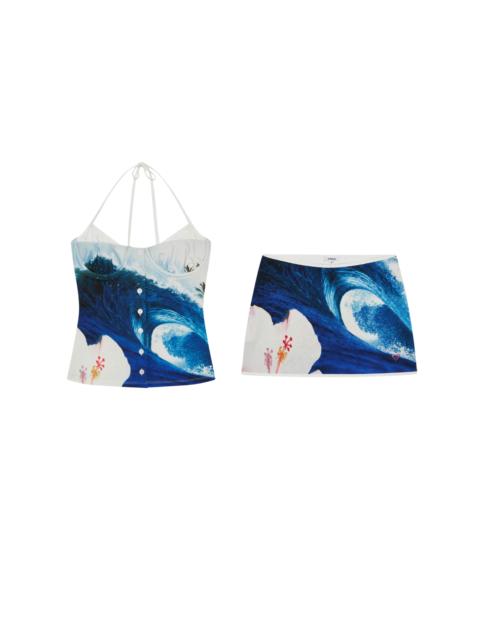 miaou ROXY CASSIE TOP + ELEKTRA SKIRT - WAVE PRINT