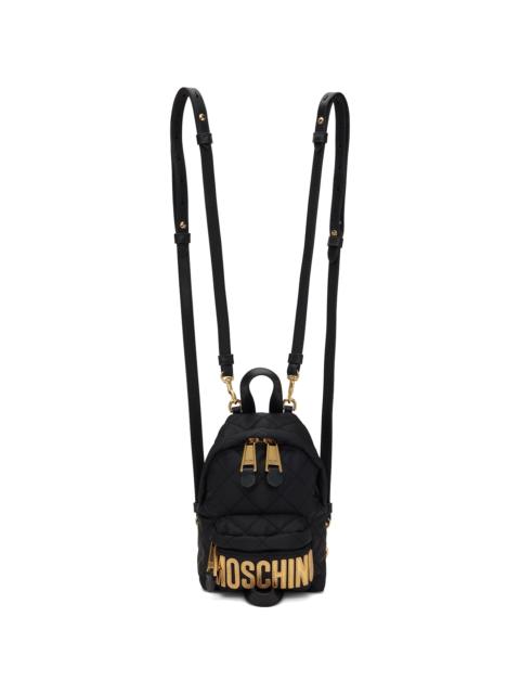 Moschino Black Quilted Backpack