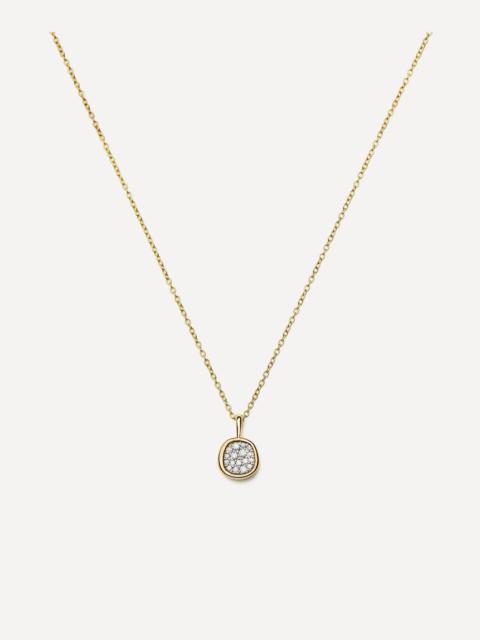 MISSOMA 18ct Gold-Plated Molten Soft Square Pavé Pendant Necklace