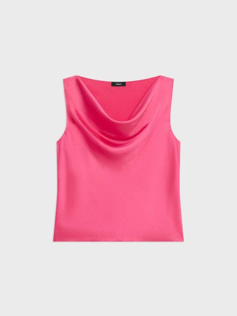 Theory Cowl Neck Top in Crushed Satin