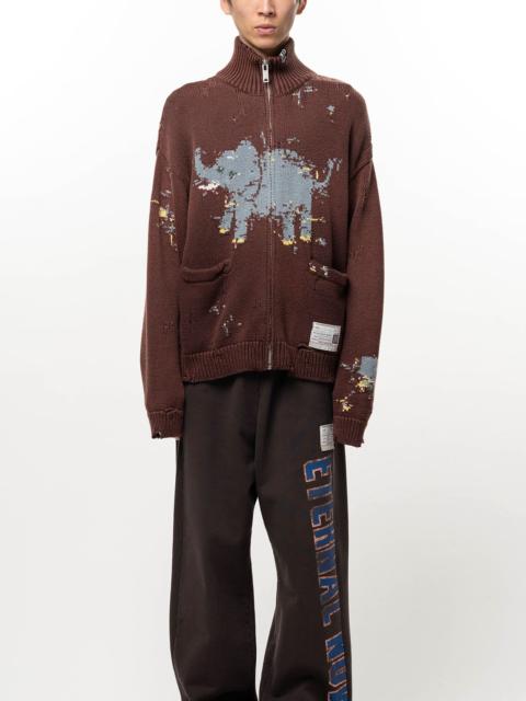 Maison MIHARAYASUHIRO Elephant Jacquard Knit Cardigan