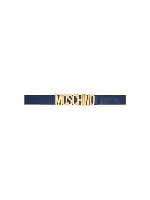 Moschino Blue Logo Belt