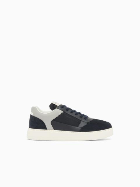 EMPORIO ARMANI CORDURA SNEAKERS WITH SUEDE DETAILS