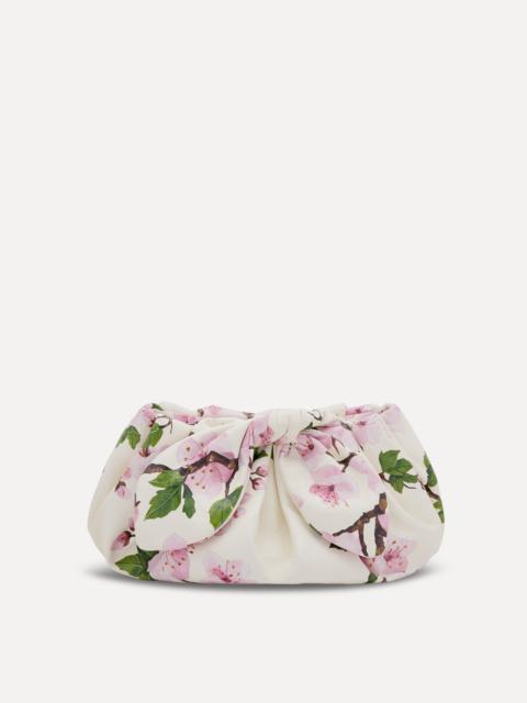 CHERRY PRINTED BOW CLUTCH