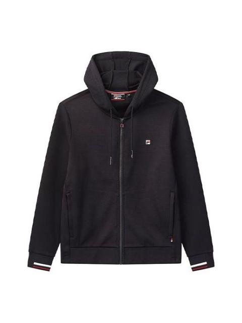 FILA FILA Embroidered Logo Knit Hooded Jacket Blue F11M031503FNV