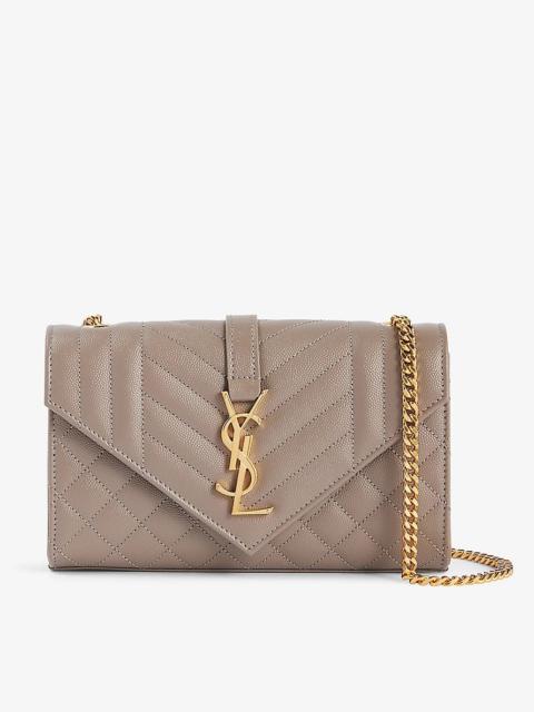 Monogram small leather satchel bag