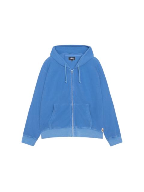 Stüssy Stussy Double Layer Waffle Zip Hoodie Blue