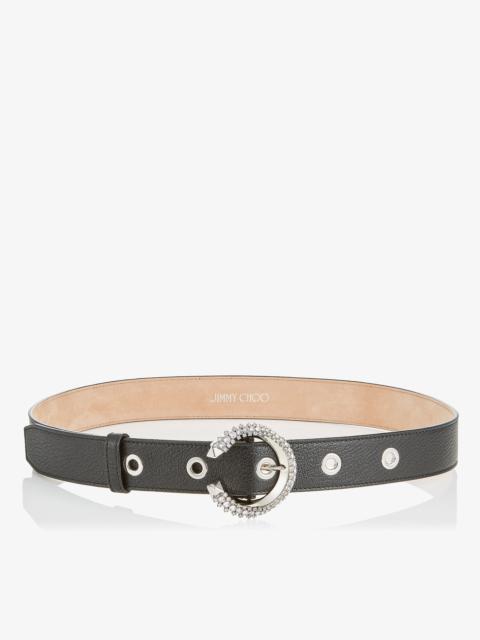 JIMMY CHOO Madeline Belt
Black Calf Leather Belt with Crystal Buckle