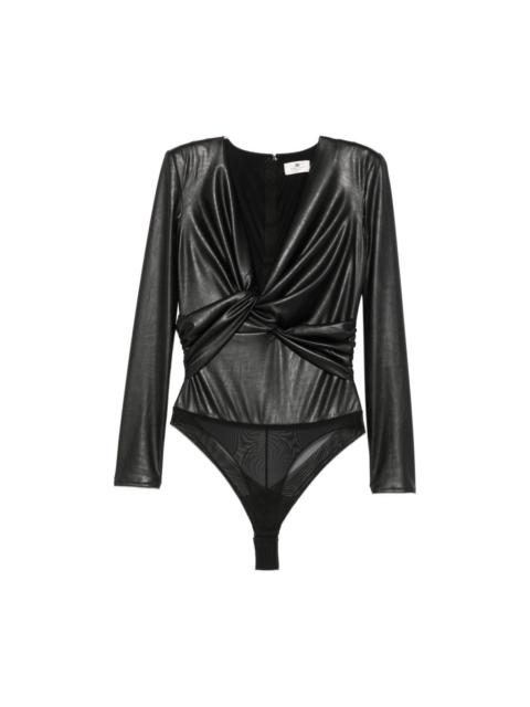 ELISABETTA FRANCHI Twist-detail long-sleeve bodysuit