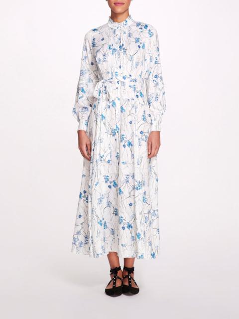 Marchesa FIORELLA SATEEN MAXI SHIRTDRESS