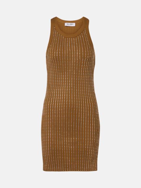 THE ATTICO Embellished cotton jersey minidress
