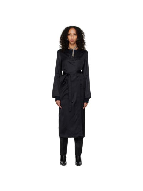MM6 Maison Margiela Black Self-Tie Trench Coat