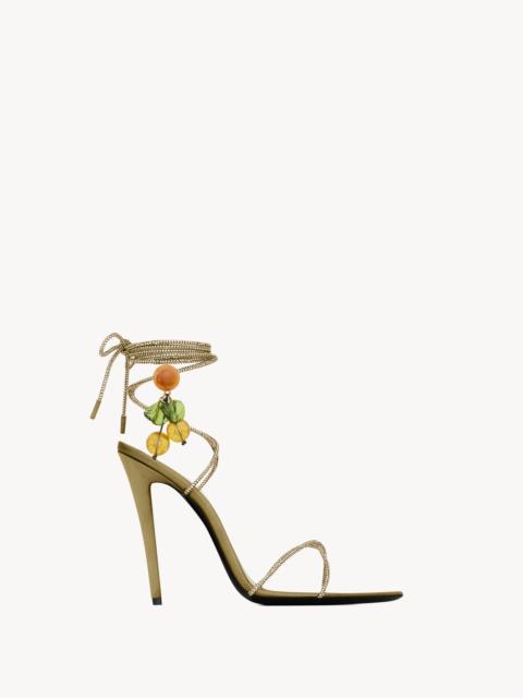 SAINT LAURENT MON CHÉRI SANDALS IN SUEDE AND RHINESTONES