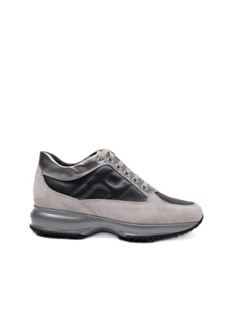 HOGAN Interactive Allacciato metallic-panel suede sneakers