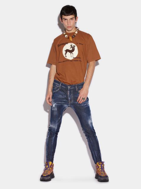 DSQUARED2 DARK WRINKLE BLUE WASH SUPER TWINKY JEANS