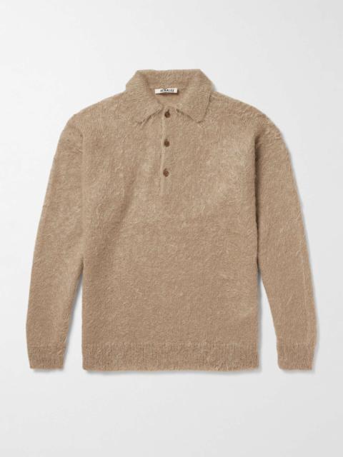 AURALEE Mohair and Wool-Blend Polo Shirt