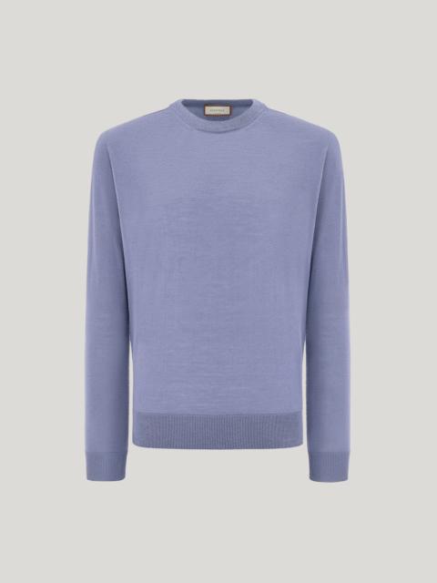 Canali CANALI NUVOLA LIGHT BLUE CREW NECK SWEATER IN EXTRA-FINE MERINO WOOL