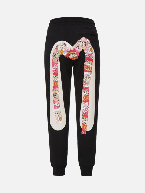 EVISU DARUMA BUDDIES DAICOCK PRINT SWEATPANTS