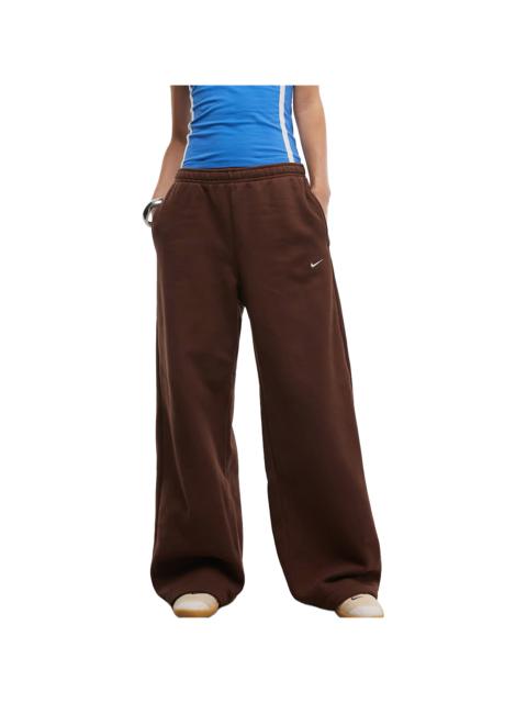 Nike Studio Fleece Mid-Rise Wide-Leg Sweatpants WMNS "Cacao Wow Sail" IU1958 259