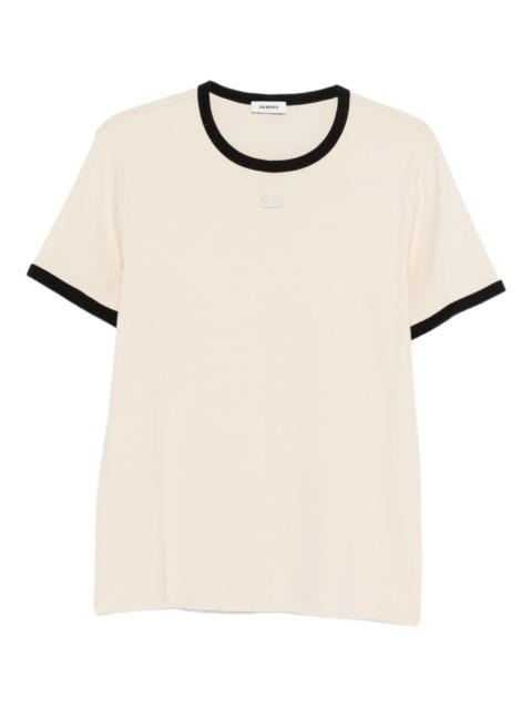 Sandro contrast-trim T-shirt