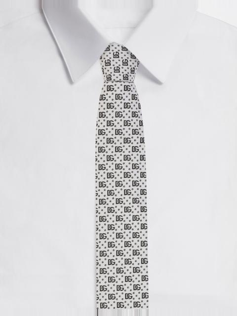 8-cm silk jacquard blade tie with DG logo