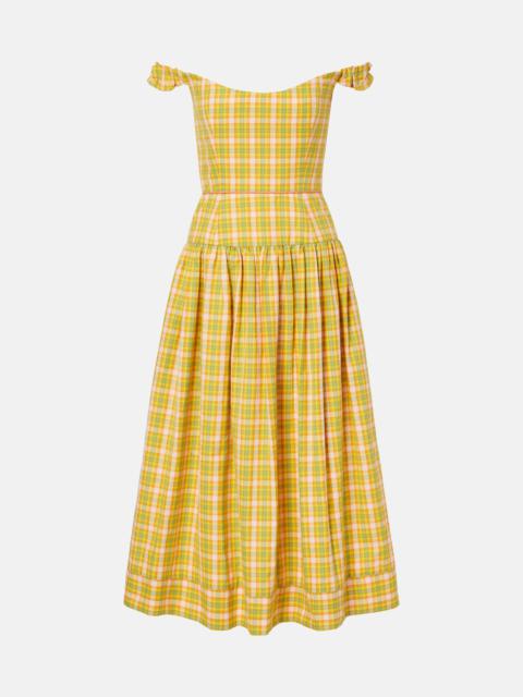 markarian Giorgia checked cotton midi dress