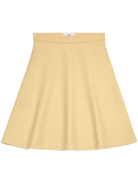 AMI Paris viring-wool blend A-line skirt