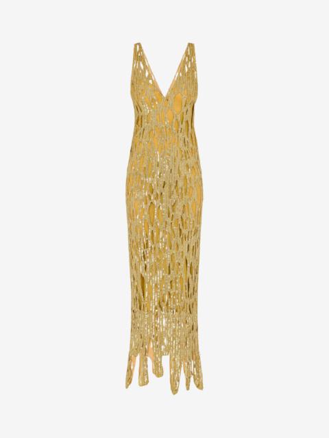 Moschino MORPHED EFFECT SATIN DRESS WITH SEQUINS