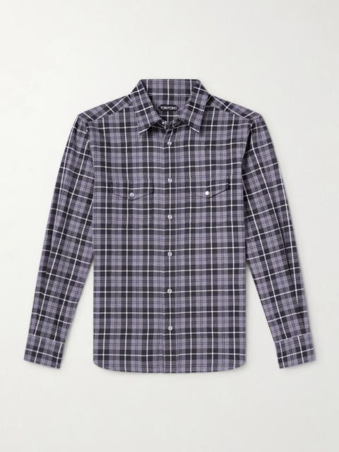 TOM FORD Checked Cotton-Twill Shirt