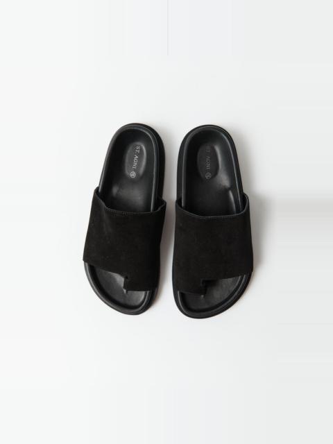 ST. AGNI Loe Suede Slide - Black