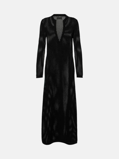 NILI LOTAN Zera open-knit cotton maxi dress