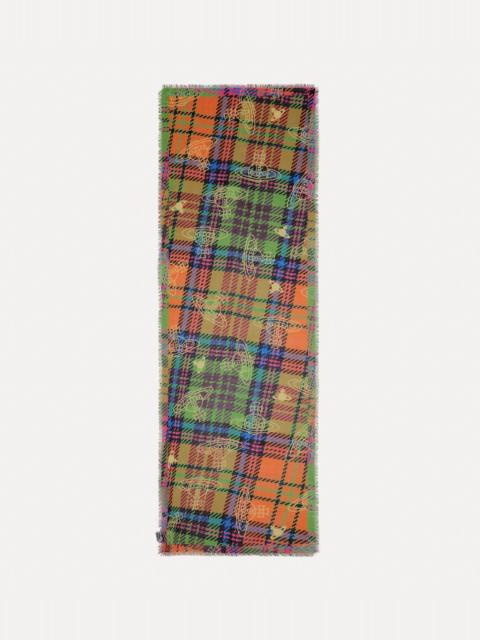Vivienne Westwood ORB Mac Andy Wrap Check Wool Silk Scarf
