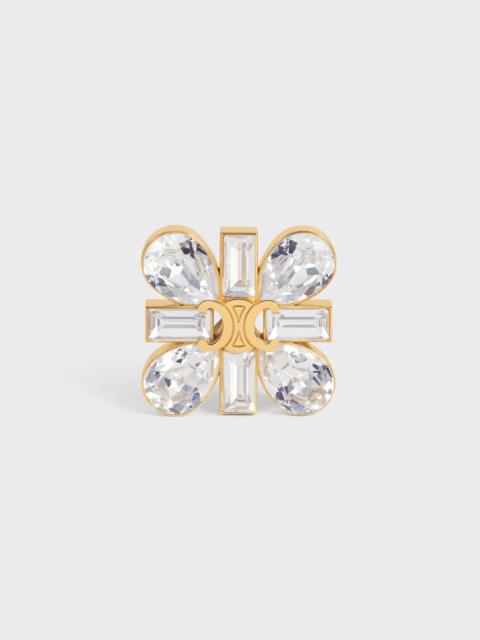 CELINE Celine Daisy Brooch in Strass and Brass with Gold Finish