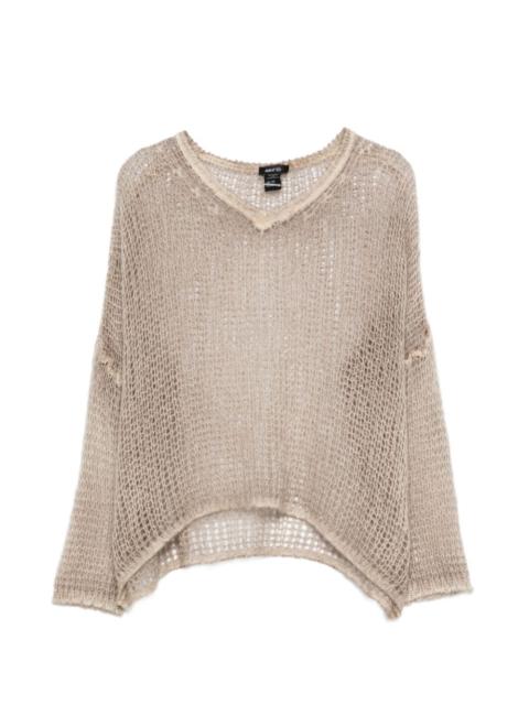 Avant Toi V-neck open-work sweater