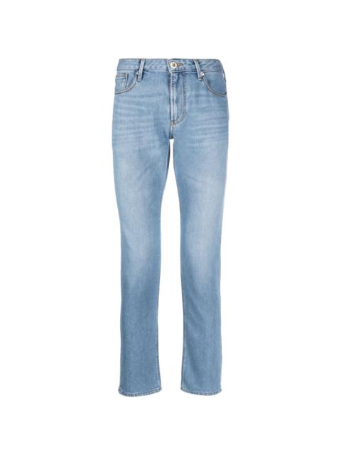 slim-fit faded jeans