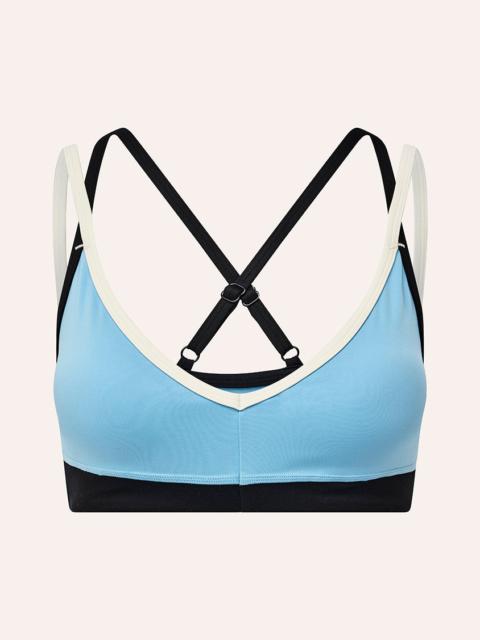 P.E NATION PARAMOUNT SPORTS BRA IN ALASKAN BLUE & BLACK