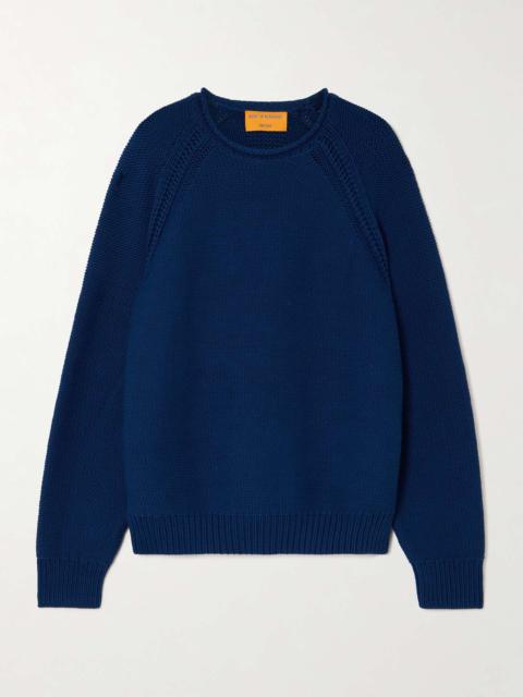 Island cotton-blend sweater Navy