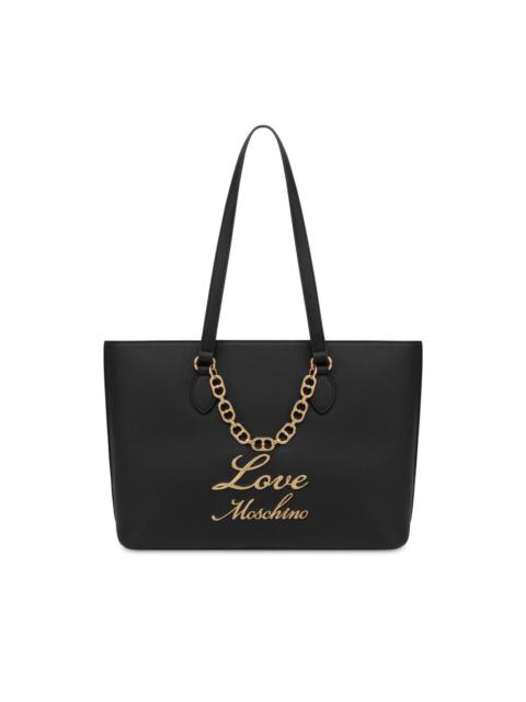 logo-lettering tote bag