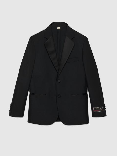 Wool twill jacket with Interlocking G