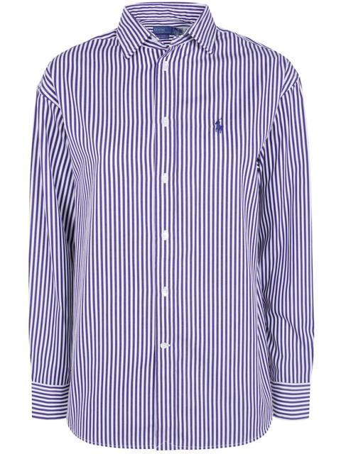 Polo Ralph Lauren Shirt Striped Long Sleeve "Champion Purple White"