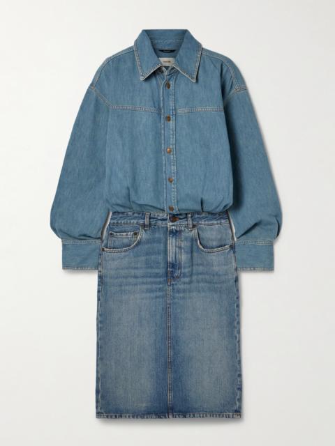 HAIKURE Joelle Two-tone Organic Denim Shirt Dress