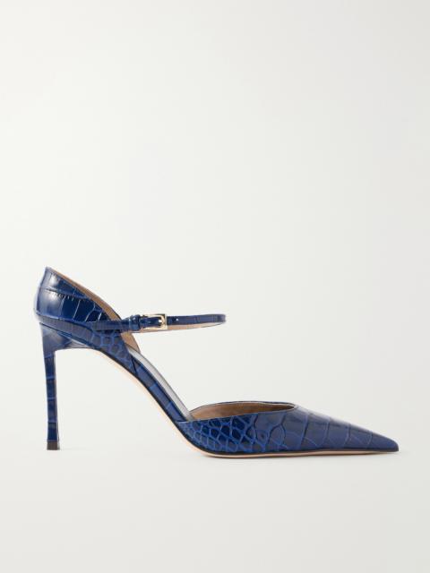 TOM FORD 85 Croc-embossed Leather Pumps