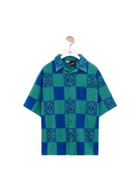 Short sleeve shirt in terry cotton jacquard
